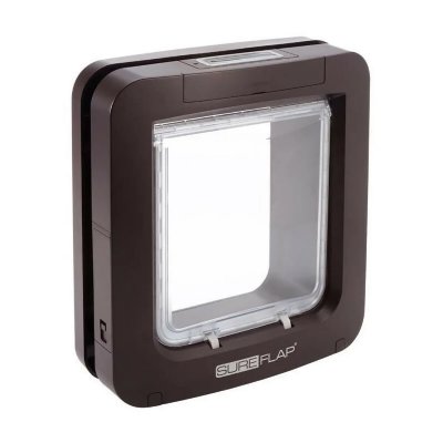 SUREFLAP  Grande chati&egrave;re &agrave; Puce &Eacute;lectronique pour chat et chien, brun