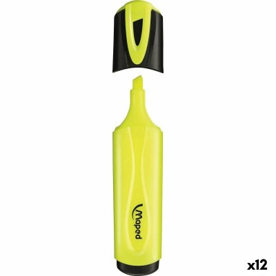 MAPED Surligneur - Jaune Fluo - Mine Biseaut&eacute;e -  - Fluo'peps