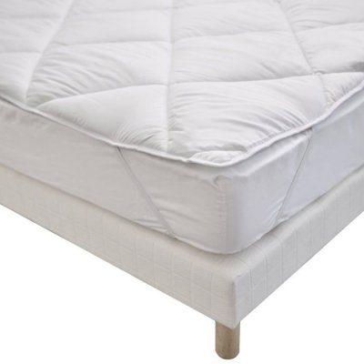 BLEU CALIN Surmatelas moelleux respirant lavable 95&deg;C anti-transpiration 90x190cm