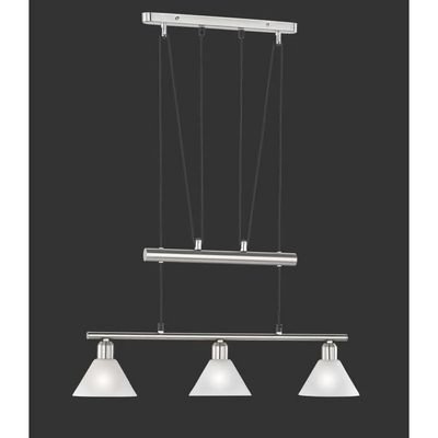 TRIO Suspension 3 lumi&egrave;res haut et bas stamina nickel l66 cm  lighting