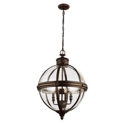 ELSTEAD Suspension Adams, bronze oxyd&eacute;, 4 ampoules