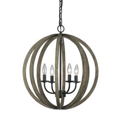 FEISS Suspension Allier &agrave; quatre lampes en bois 52,1 cm