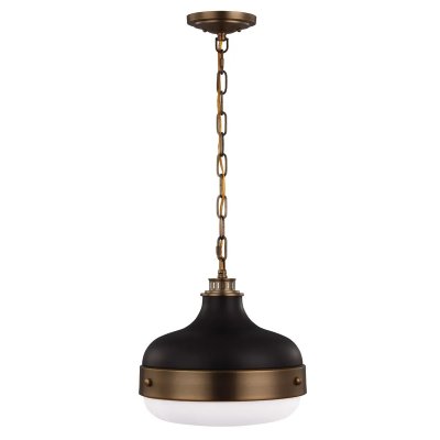 FEISS Suspension Cadence, noir mat et laiton antique, 2 ampoules