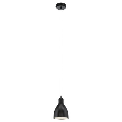 EGLO Suspension conique industrielle en m&eacute;tal noir priddy