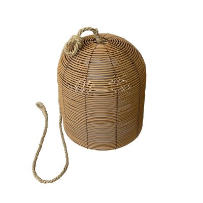 LUMISKY Suspension ext&eacute;rieur sans fil Polyrotin Bois fonc&eacute; D30CM