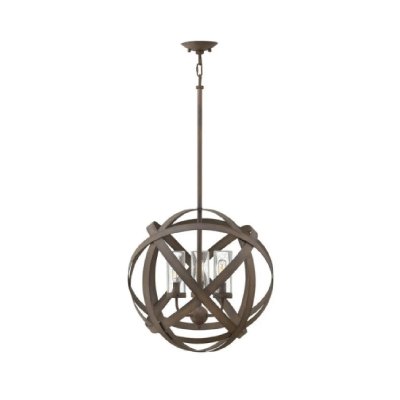 HINKLEY Suspension ext&eacute;rieure Carson, 47 cm, fer antique, 3 &eacute;clairages