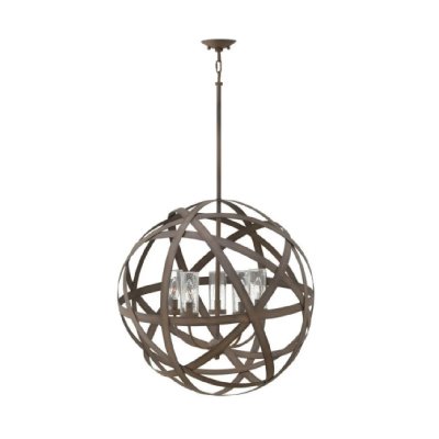 HINKLEY Suspension ext&eacute;rieure Carson, 67 cm, fer antique, 5 &eacute;clairages