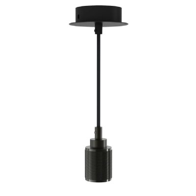 XANLITE Suspension LED&agrave; douille - E27 - &Oslash; 4,7 x 120 cm - aluminium - noir
