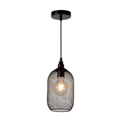 LUCIDE Suspension Mesh &agrave; une lampe, noire, &Oslash; 15&nbsp;cm