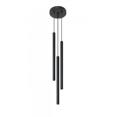 SOLLUX LIGHTING Suspension pastelo acier noir 3 ampoules 100cm
