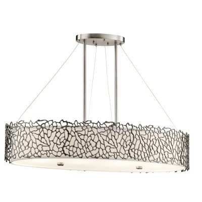 KICHLER Suspension Silver Coral, &eacute;tain, ovale