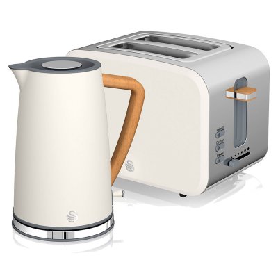 SWAN  Set petit-d&eacute;jeuner Bouilloire sans fil 1,7 L grille-pain 2 Nordic Vert  STP2090WHTNEU