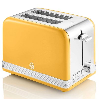 SWAN  ST19010CN Grille-pain r&eacute;tro 2 tranches 815W Jaune