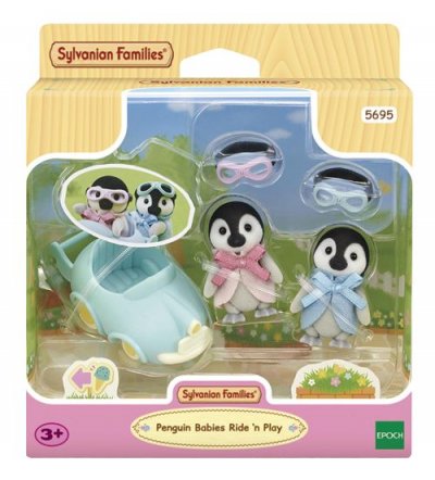SYLVANIAN FAMILIES Sylvanian familles&reg; Figurine jumeaux pingouins et voiture 5695