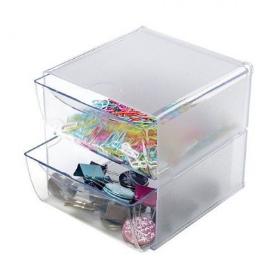  Syst&egrave;me modulable de rangement 2 tiroirs - transparent
