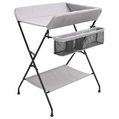 VIDAXL Table &agrave; langer Gris clair Fer  Gris clair