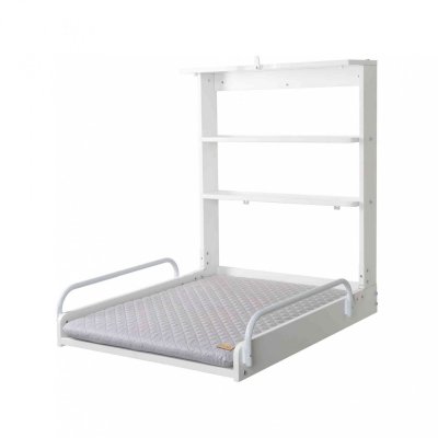 ROBA Table &agrave; langer murale en bois blanc  + matelas &agrave; langer