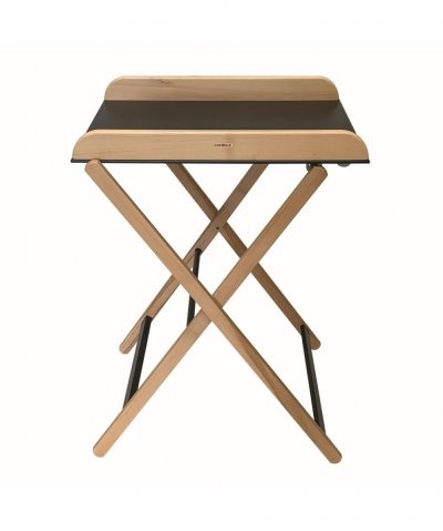 COMBELLE Table &agrave; langer pliante bicolore en h&ecirc;tre massif noir 55x80