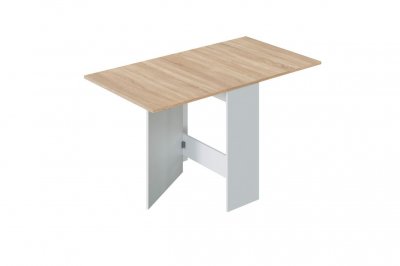 Table auxiliaire extensible L31/140 x P77 cm - Blanc/ch&ecirc;ne