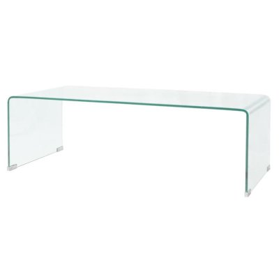 Table basse 100 x 48 x 33 cm verre tremp&eacute; transparent