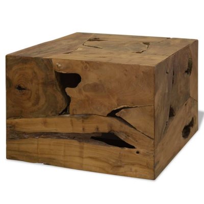Table basse 50 x 50 x 35 cm Teck v&eacute;ritable Marron Vidaxl Brun