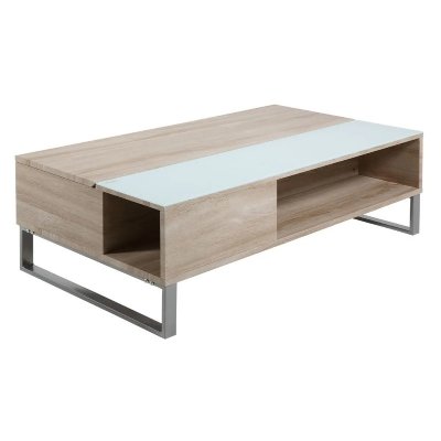 Table Basse - Aliz&eacute; - Rectangulaire - Bois - Beige