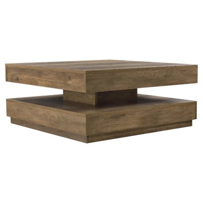 Table Basse avec Plateau Tournant Florenz Effet Bois [en.casa]