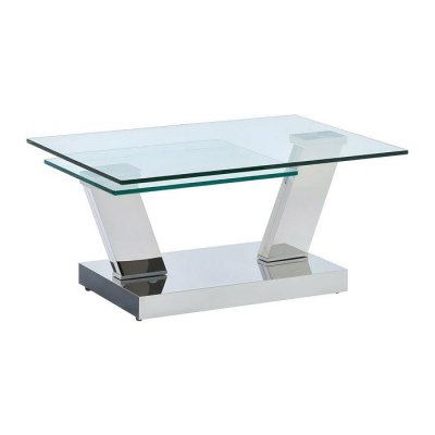 Table basse avec plateaux pivotants oyrus - verre tremp&eacute; & m&eacute;tal