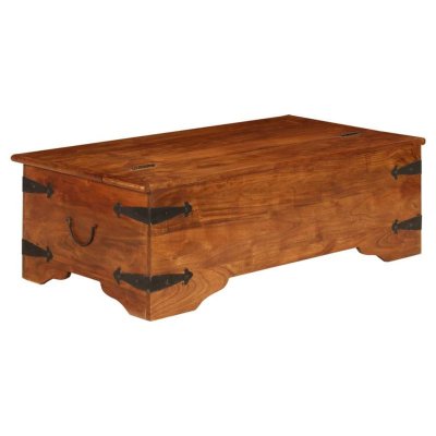 Table basse bois d'acacia solide avec finition miel 110x55x35cm