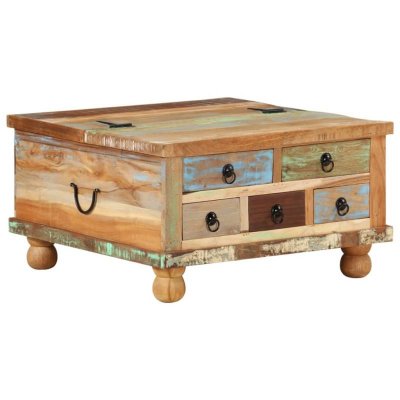 Table basse Bois de r&eacute;cup&eacute;ration 70 x 70 x 38 cm vidaXL - Multicolore