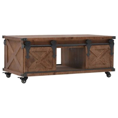 Table basse Bois de sapin massif 91 x 51 x 38 cm Marron vidaXL - Brun