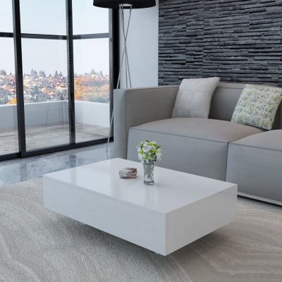 Table basse design haute brillance blanche 244022