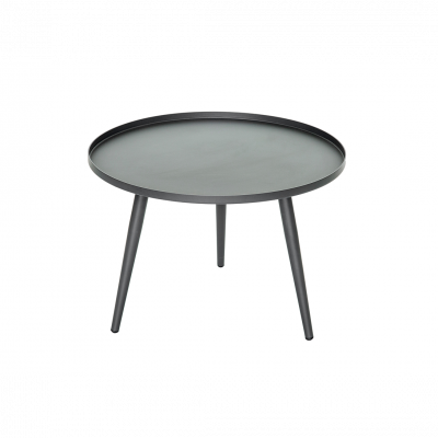 Table basse gigogne ronde grise en aluminium Antiparos &Oslash; 60 x 42 cm -