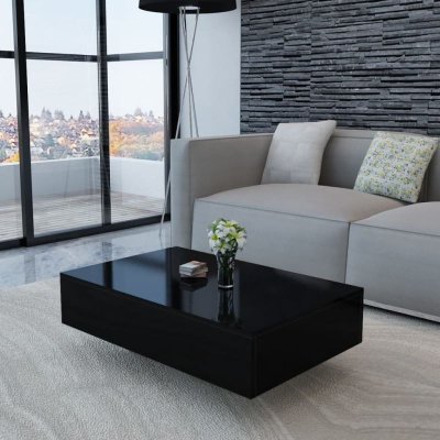 Table basse Haute brillance Noir Vidaxl Noir
