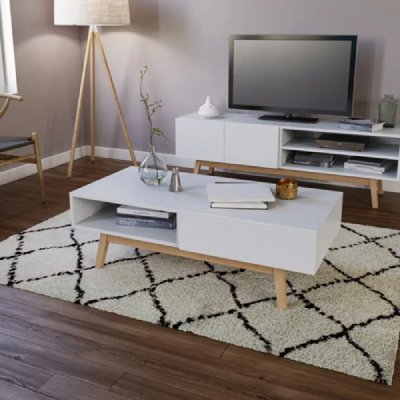 Table basse home 1 tiroir / blanc