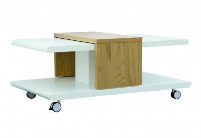 Table basse Joliet - 110 x 66 x 45 cm - Bois - Blanc 