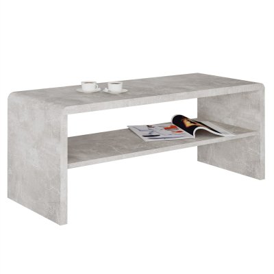 IDIMEX Table basse / Meuble TV LOUNA, en m&eacute;lamin&eacute; d&eacute;cor b&eacute;ton 