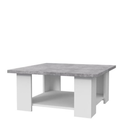Table basse PILVI couleur Blanc/B&eacute;ton clair L 67 x P 67 x H 31cm