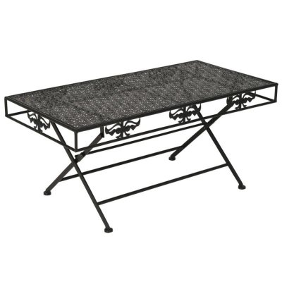 Table basse pliante style vintage m&eacute;tal 100 x 50 x 45 cm noir 245927