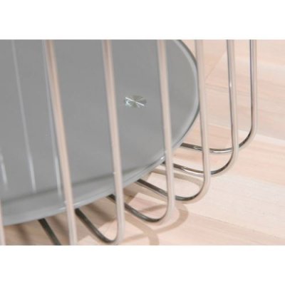 Table basse RIVOLI Diam&egrave;tre 50 cm Verre S&eacute;curit - M&eacute;tal - Pantone gris