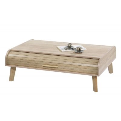 Table Basse Vintage Ch&ecirc;ne 2 Rideaux - Coloris Rideau: Rideau Ch&ecirc;ne