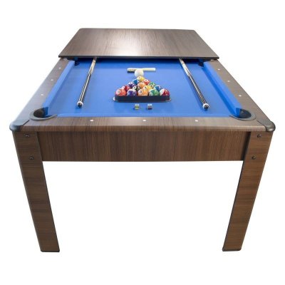 PLAY4FUN Table de Billard Am&eacute;ricain AMBIANCE 7Ft - Couleur Ch&ecirc;ne et Tapis Bleu