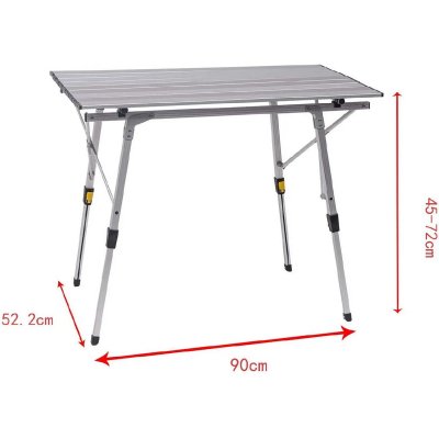HELLOSHOP26 Table de camping jardin pique-nique l&eacute;ger ajustable avec sac 90 x 52 cm 19_0000796