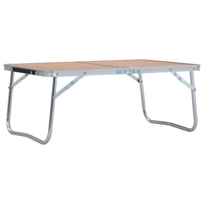 VIDAXL Table de camping pliante en aluminium marron 60 x 40 cm