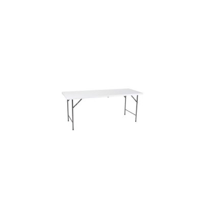 PEREL Table de camping pliante - Plastique - Blanc - 180x70x74cm