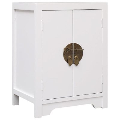 Table de chevet Blanc 38 x 28 x 52 cm Bois de Paulownia vidaXL - Blanc