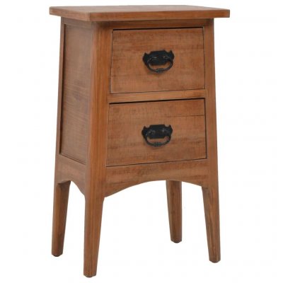 Table de chevet bois de sapin massif 40 x 29 x 68 cm marron