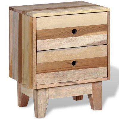 Table de chevet de 40 cm en bois de r&eacute;cup&eacute;ration beige Vida XL