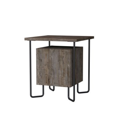 Table de chevet design Acres - L. 40 x H. 45 cm - Marron fonc&eacute;