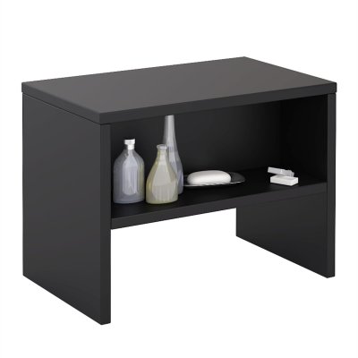 Table de chevet DION, en m&eacute;lamin&eacute; noir mat